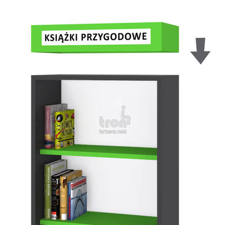 Nadstawka na regał szkolny, biblioteczny RBN (pod napis)